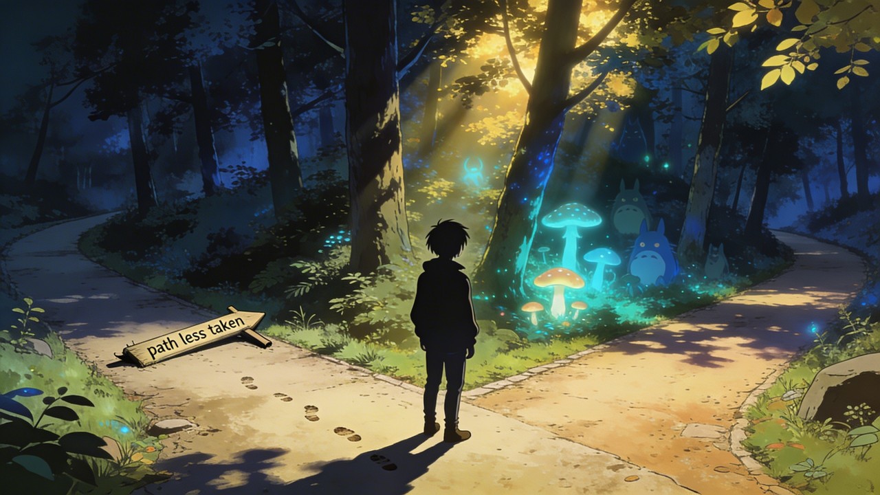 Free Choosing Life's Path Image - Anime, Forest, Crossroads | Download ...
