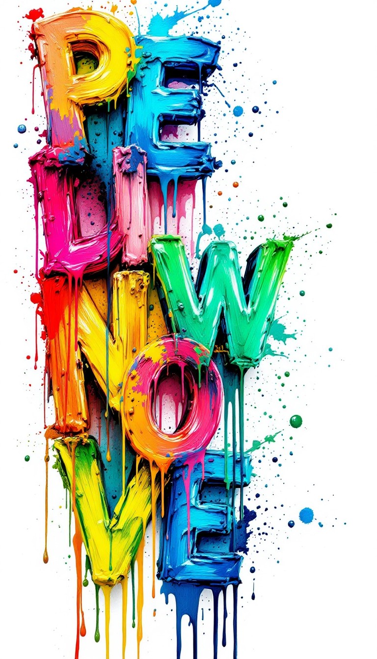 Free Dripping Rainbow Letters Image - Rainbow, Dripping, Typography ...