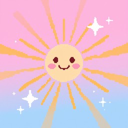 Free Radiant Pixel Sunshine Image - Pixel, Kawaii, Digital | Download ...