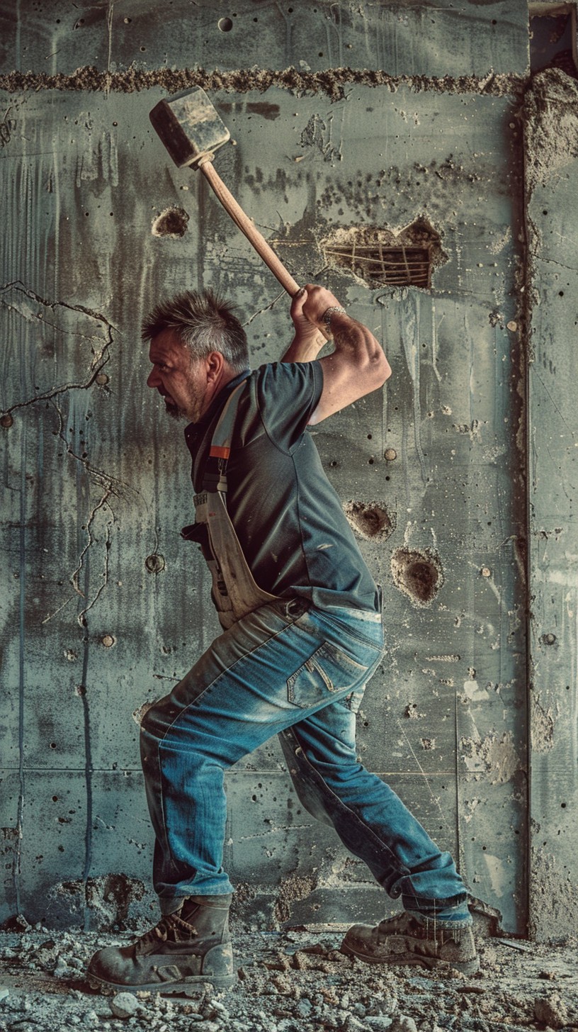 Free Man Wielding Sledgehammer Image - Man, Sledgehammer, Destruction ...