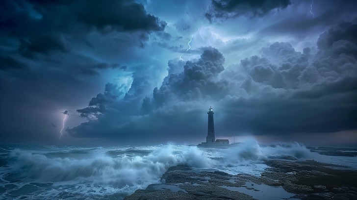 Free Stormy Lighthouse View Image - Storm, Lighthouse, Waves | Download ...
