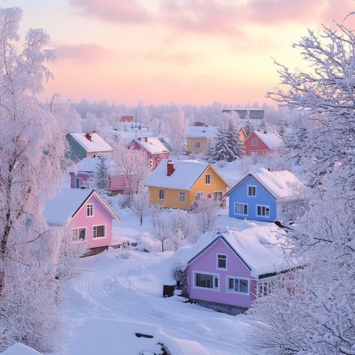 Free Snowy Colorful Village Image - Snow, Village, Sunset | Download at ...