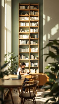 Free Peaceful Study Space Image - Study, Minimal, Bookshelf | Download ...