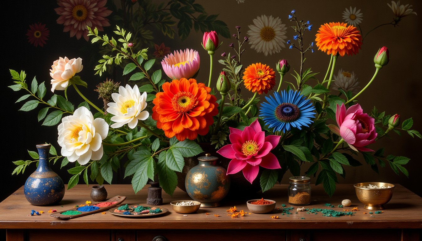 Free Vibrant Floral Tableau Image - Floral, Botanical, Stilllife ...