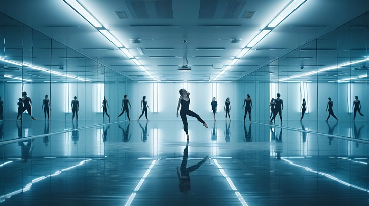 Free Futuristic Dance Scene Image - Futuristic, Dance, Mirrors ...