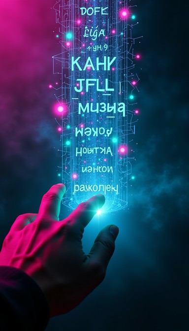 Free Neon Translation Interface Image - Cyberpunk, Holographic, Neon ...