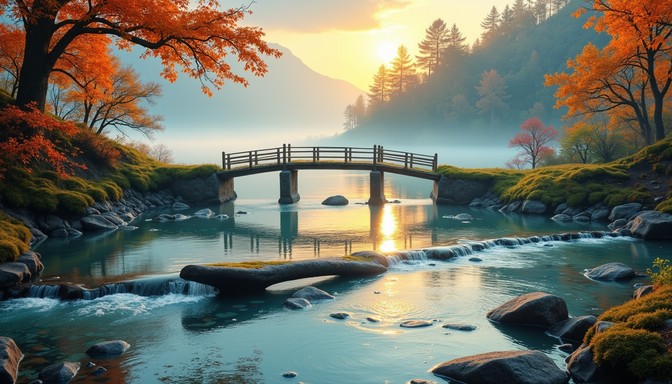 Free Rustic Bridge Scenery Image - Bridge, River, Autumn | Download at ...