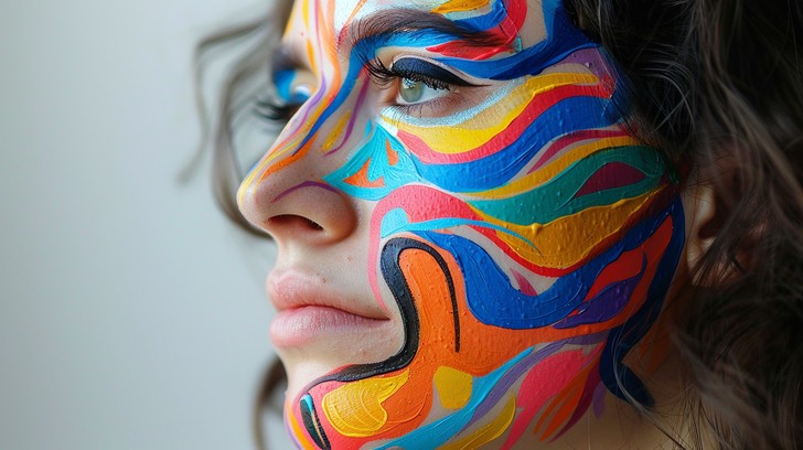 Free Colorful Face Art Image - Art, Makeup, Face | Download at StockCake