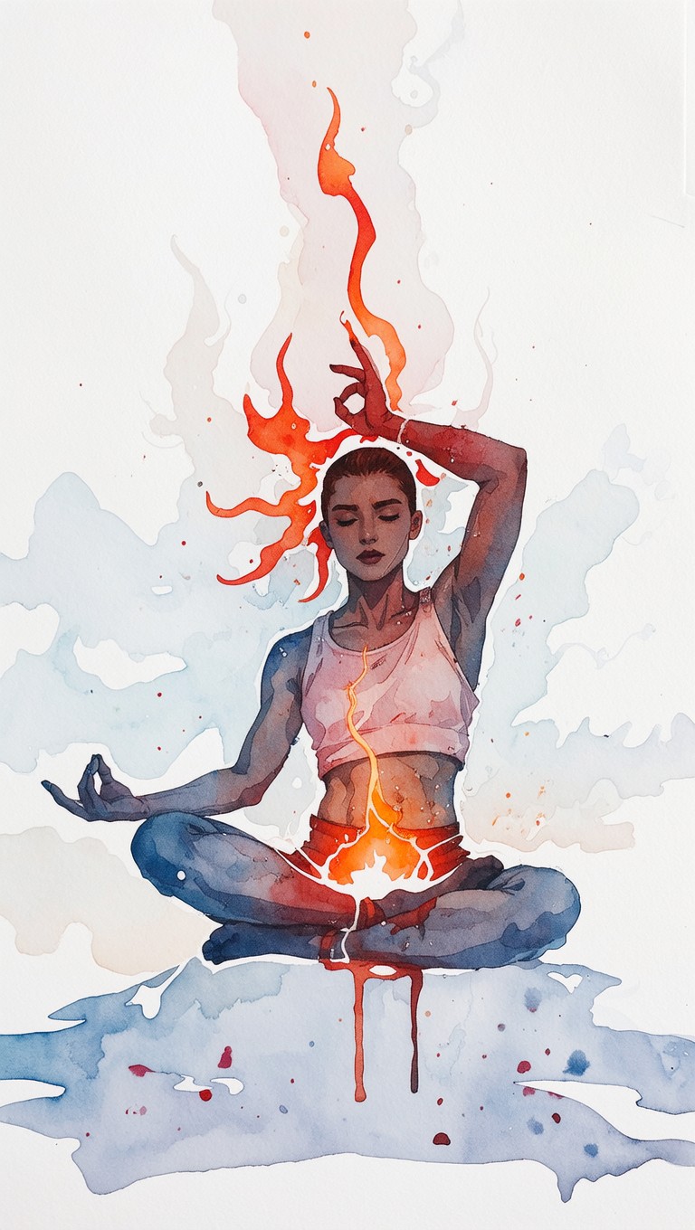 Inner Fire Free Inner Fire Meditation Image - Meditation, Watercolor, Warrior ...