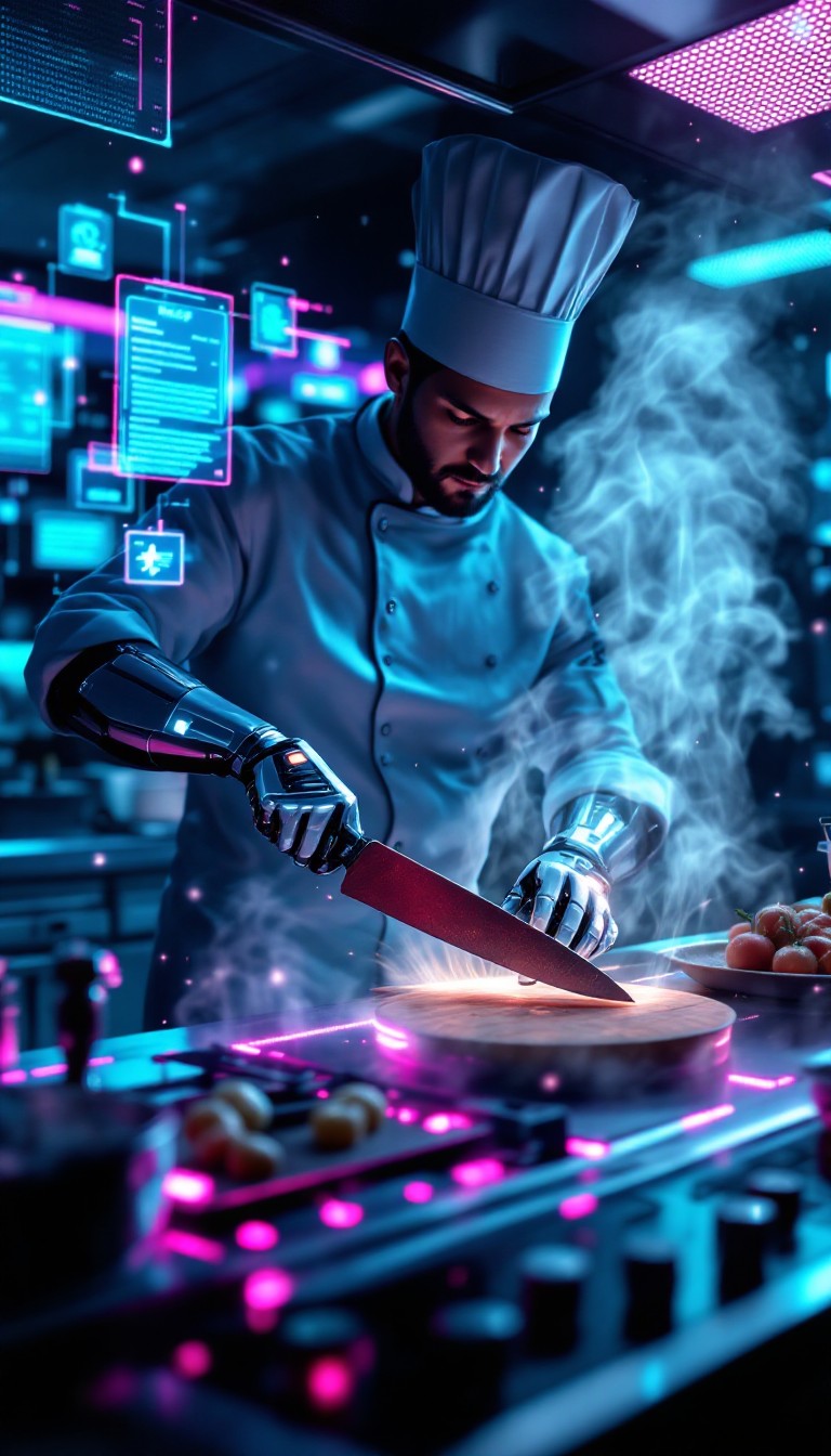 Free Cyberpunk Chef Cooking Image - Cyberpunk, Chef, Neon | Download at ...