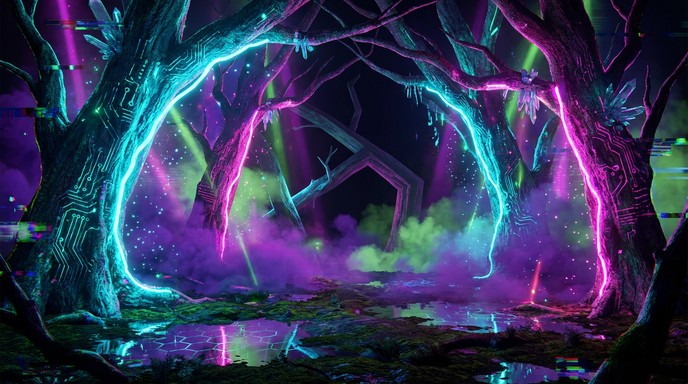 Free Neon Forest Dreams Image - Cyberpunk, Neon, Forest | Download at ...