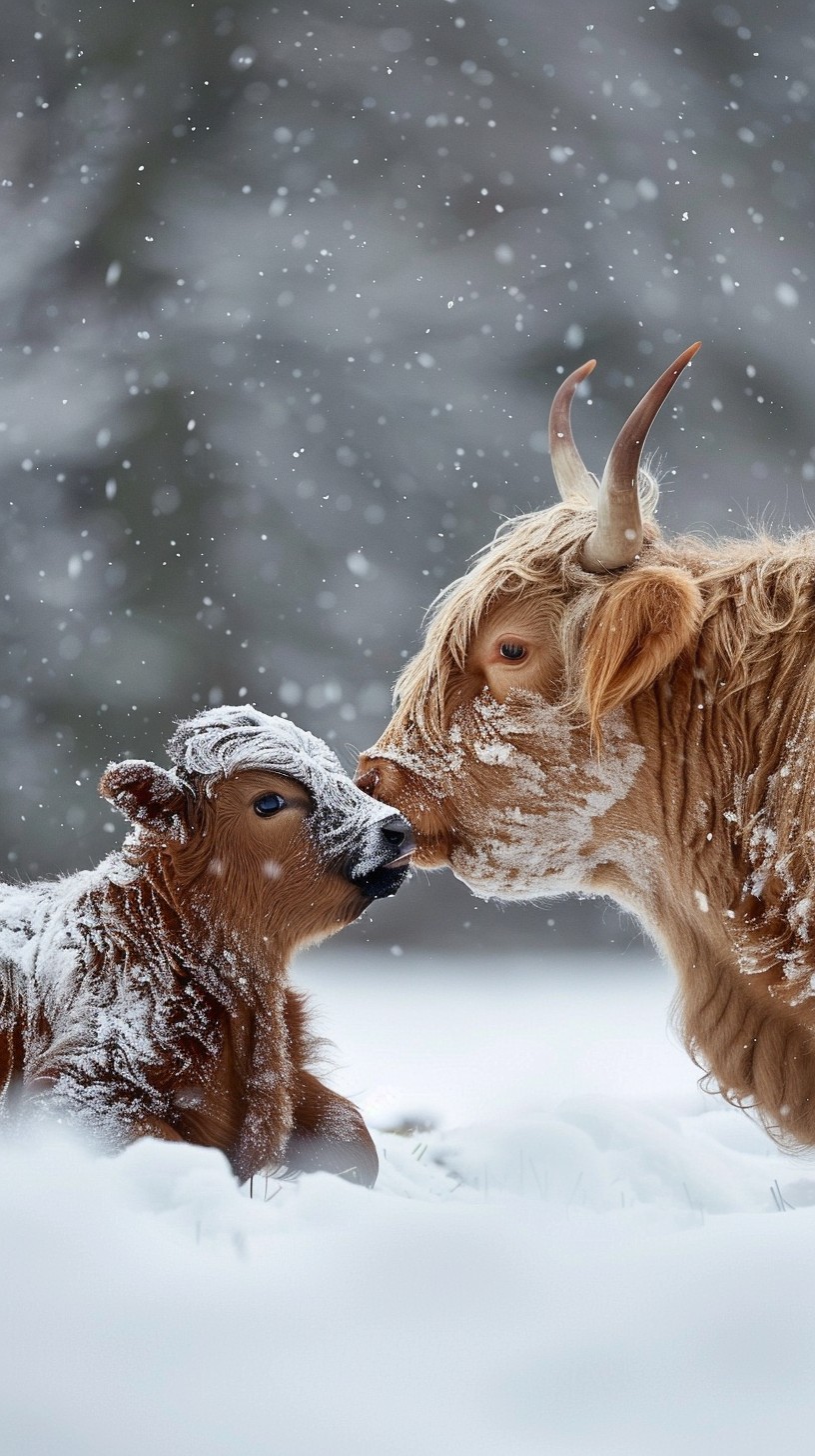 Cow Affection Free Snowy Cattle Affection Image - Snow, Cattle, Affection | Download ...
