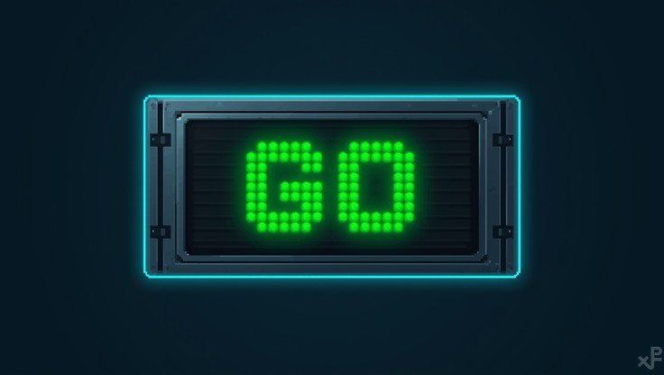 Free Neon Go Sign Image - Neon, Pixel, Art | Download at StockCake