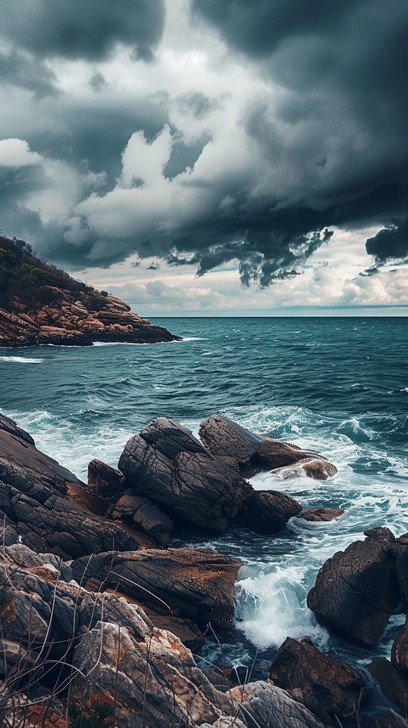 Free Stormy Coastal Scene Image - Storm, Clouds, Coastline | Download ...