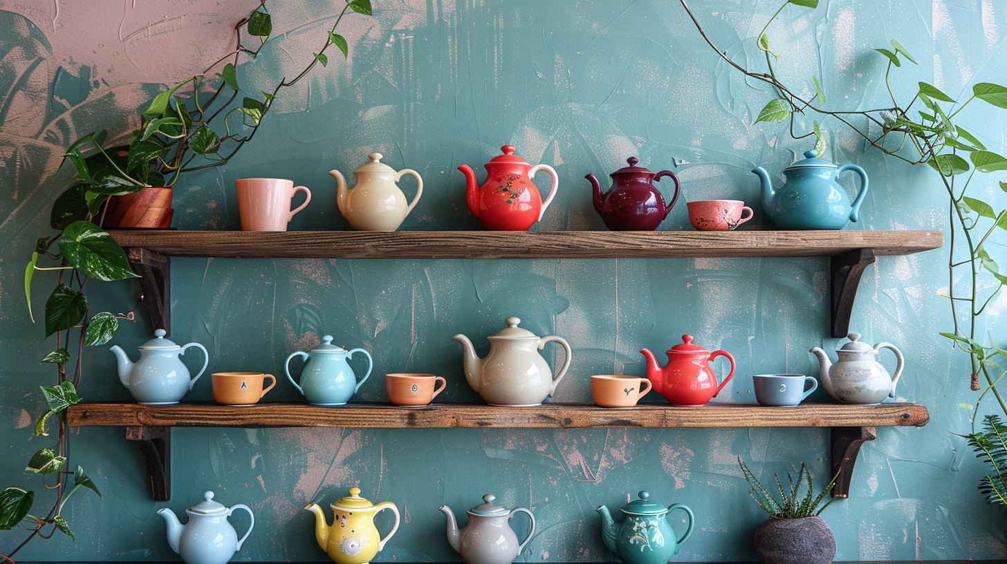 Free Teapots on Shelves Image - Teapot, Colorful, Shelves | Download at ...
