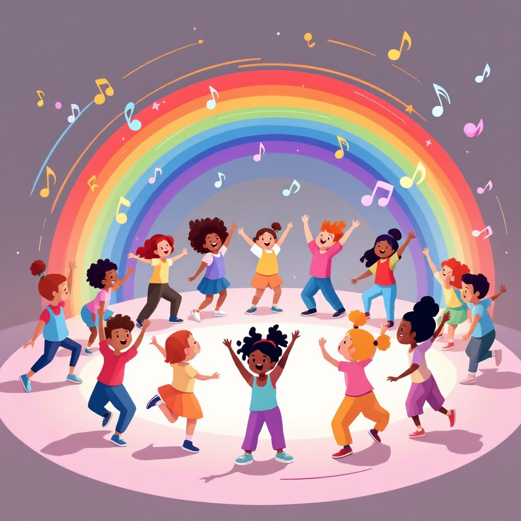Free Rainbow Dance Party Image - Dance, Children, Rainbow | Download at ...