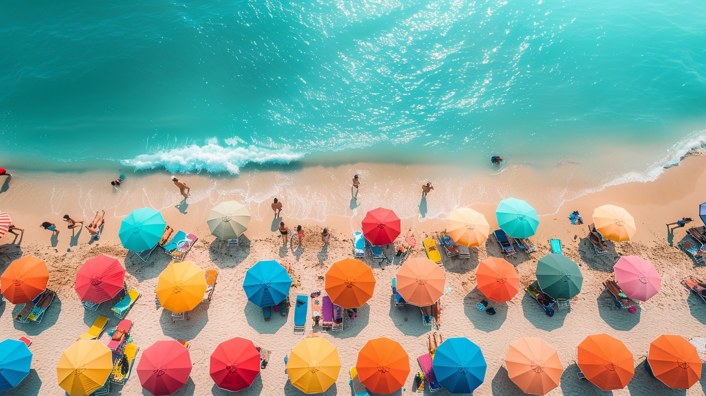 Free Beach Day Fun Image - Beach, Umbrellas, Summer | Download at StockCake