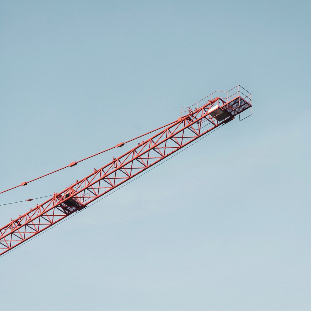 Free Red Crane Ascends Image - Crane, Construction, Industrial ...