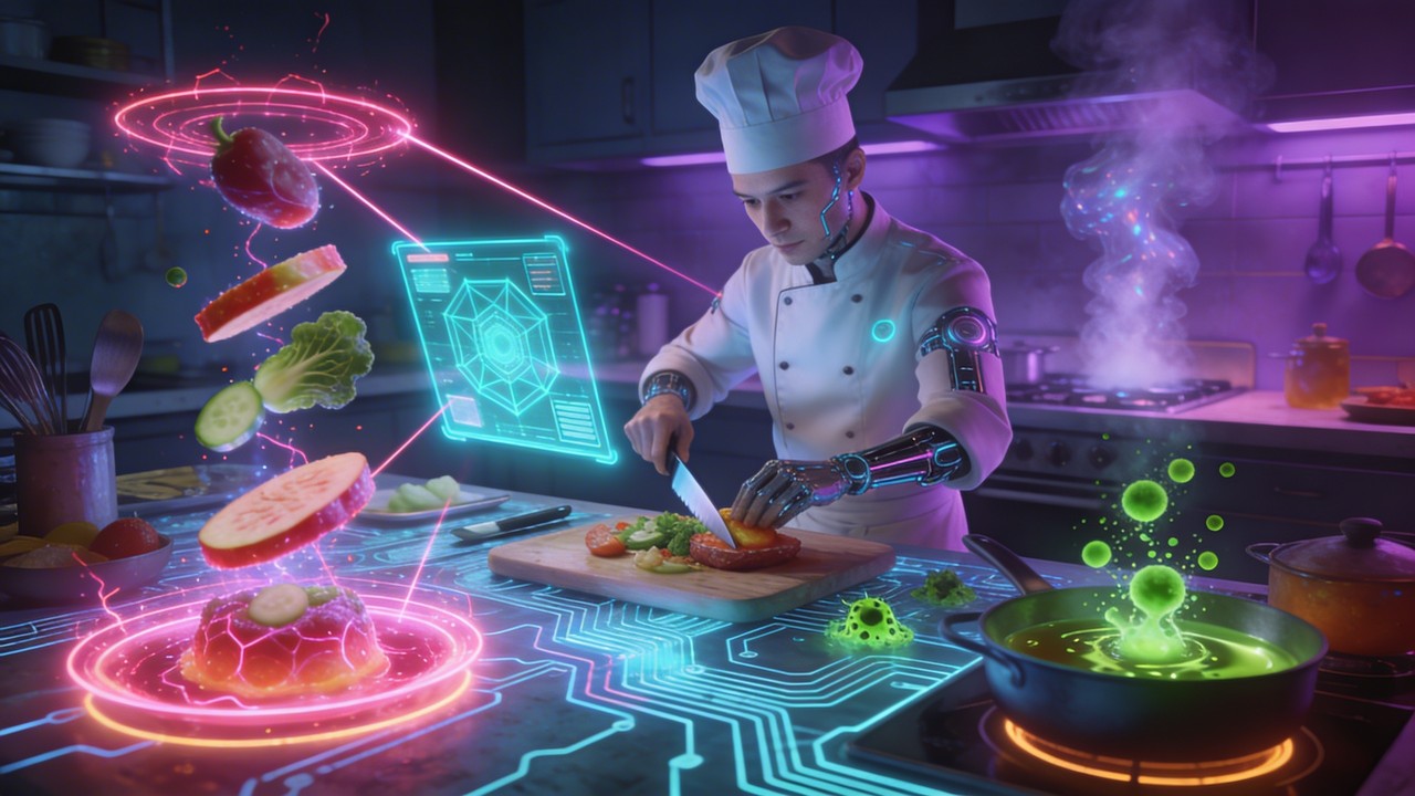 Free Cyberpunk Chef Cooking Image - Cyberpunk, Chef, Futuristic ...