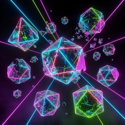 Crystal Network Patterns Free Cyberpunk Crystal Network Photo - Neon, Geometric, Polyhedra ...