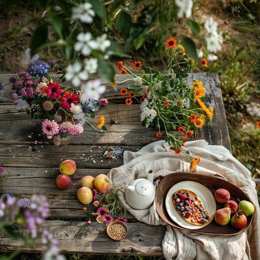 Free Idyllic Outdoor Breakfast Image - Flowers, Fruits, Breakfast ...