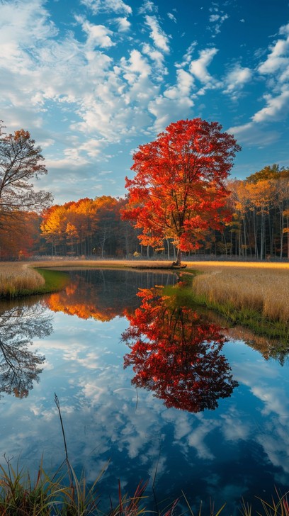 Free Autumn Reflection Serenity Image | Download at StockCake