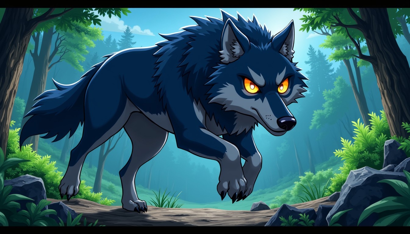 Wolves Pouncing Free Midnight Wolf Pounce Image - Wolf, Anime, Cartoon | Download at ...