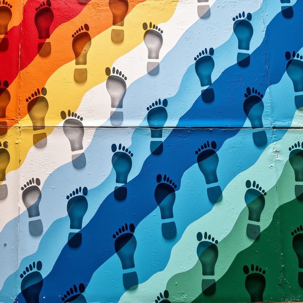 Free Colorful Footprint Pattern Image - Footprints, Colorful, Pattern ...