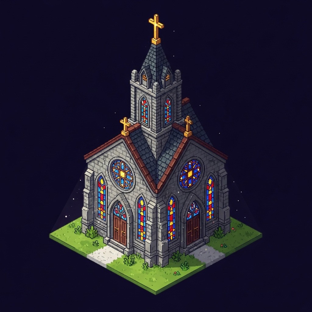 Free Glowing Pixel Cathedral Image - Cathedral, Church, Pixel ...