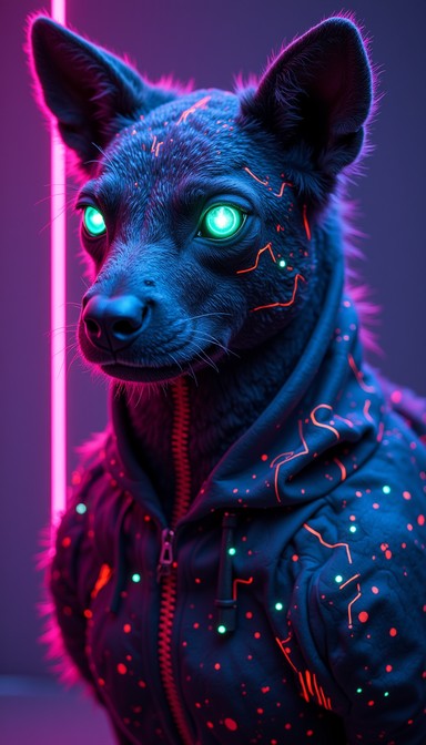 Perro Neon Free Neon Dog Crown Image - Cyberpunk, Neon, Dog | Download at StockCake