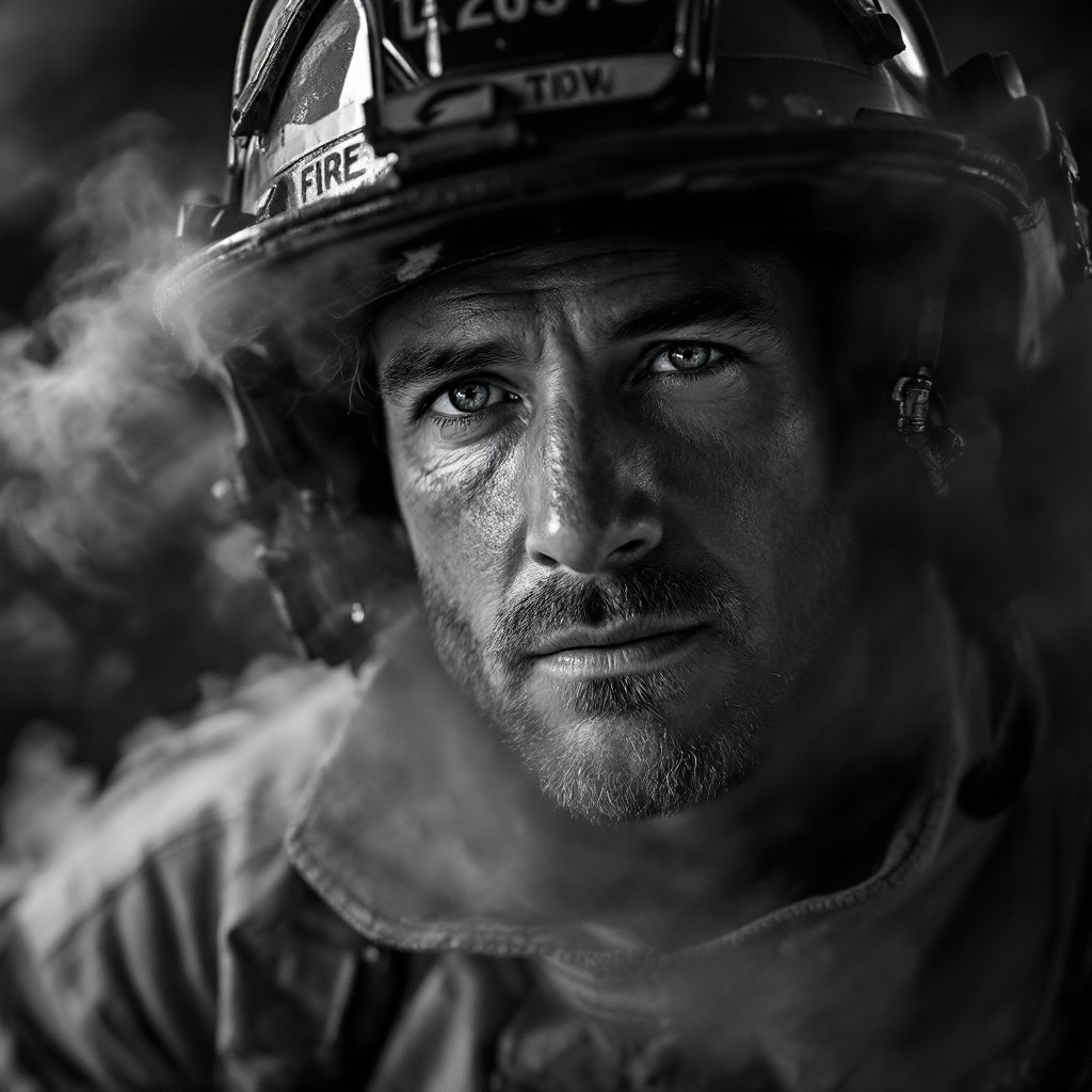 Free Courage Through Smoke Image - Firefighter, Hero, Portrait ...