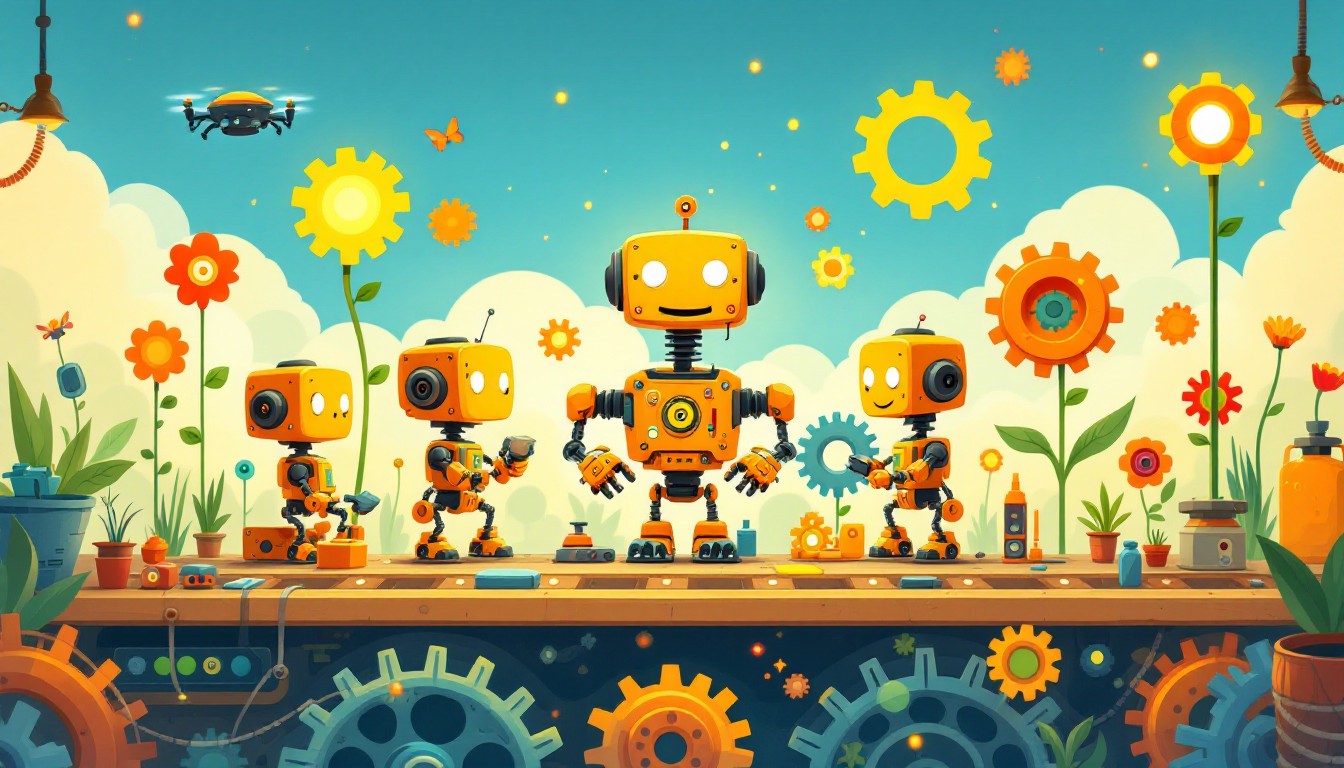 Free Robots Building Together Image - Robots, Workshop, Gears ...