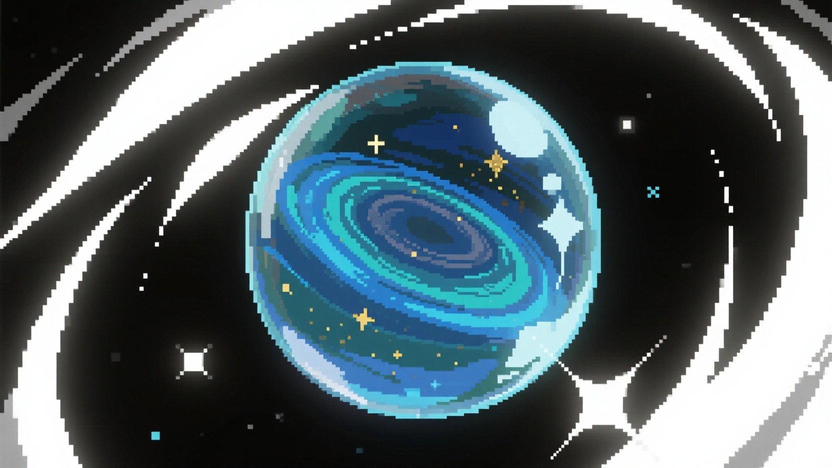 Free Cosmic Pixel Orb Image - Galaxy, Orb, Space | Download at StockCake