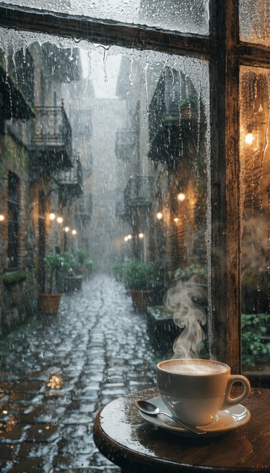 Free Cozy Cafe Rain Image - Rainy, Cafe, Lofi | Download at StockCake