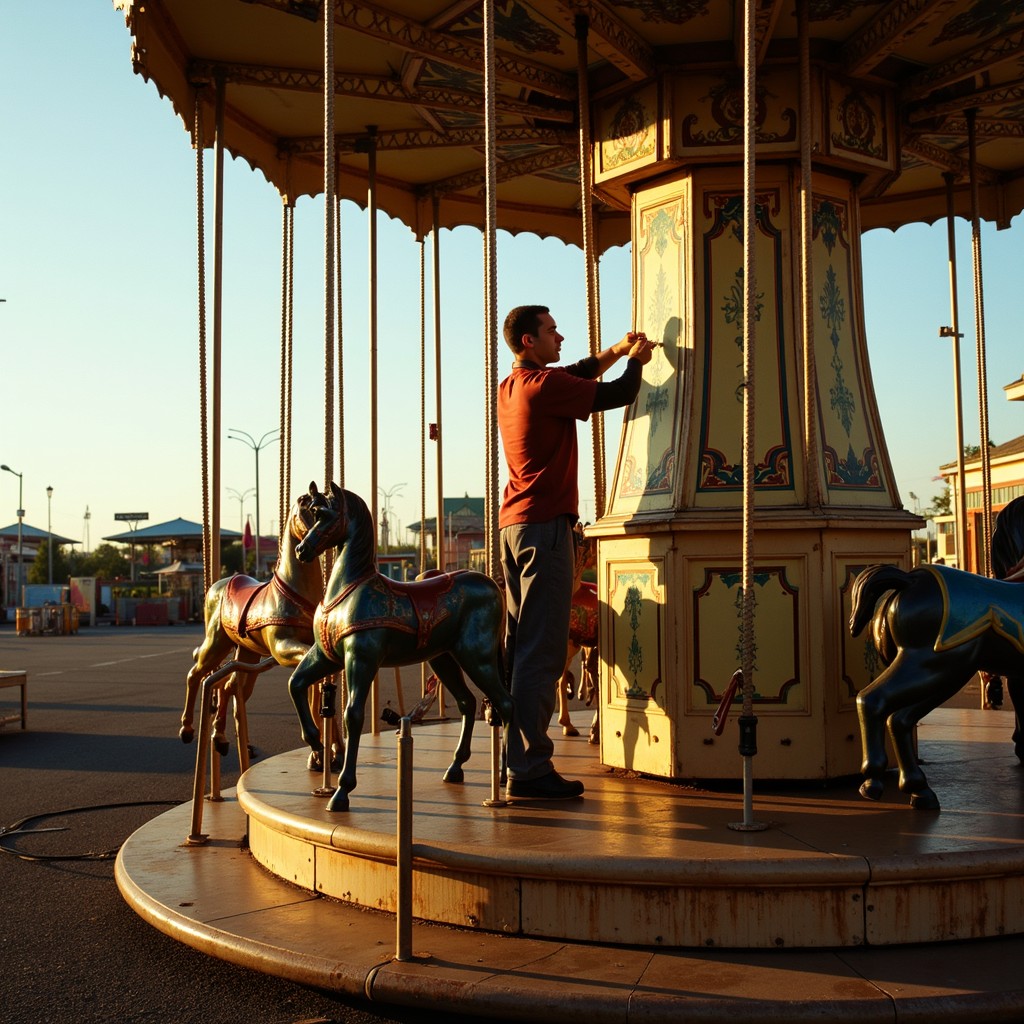 Free Golden Carousel Maintenance Image - Carousel, Fairground ...