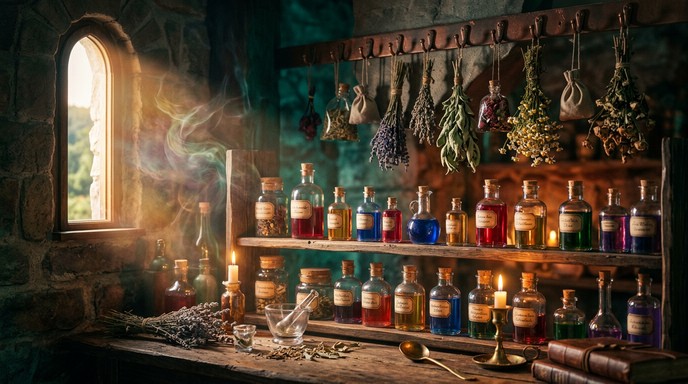 Free Magical Potion Workshop Image - Alchemy, Potions, Magic | Download ...