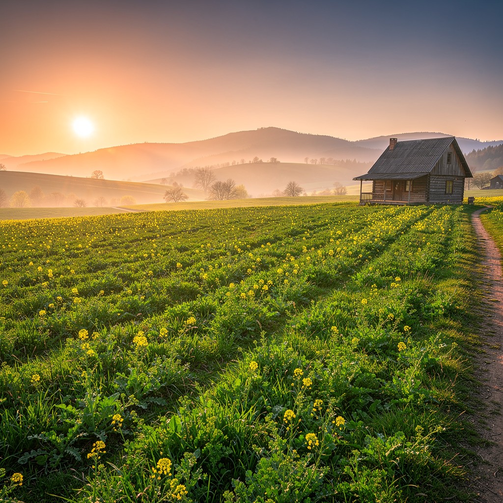 Free Sunset Farm Landscape Image - Farmland, Countryside, Sunset | Download at StockCake