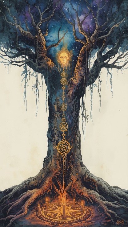 Free Sacred Cosmic Tree Image - Tree, Mystical, Watercolor | Download ...