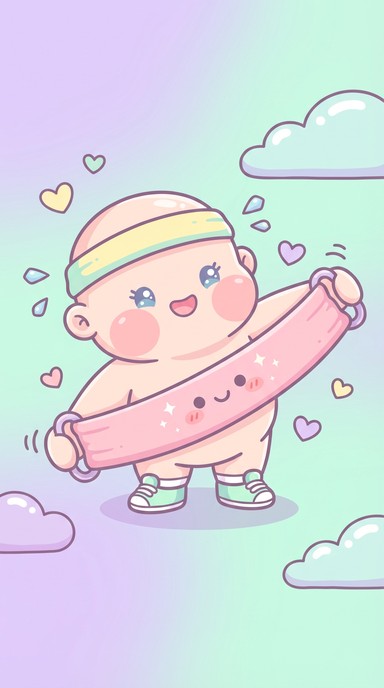 Free Cute Fitness Fun Image - Kawaii, Chibi, Illustration | Download at ...