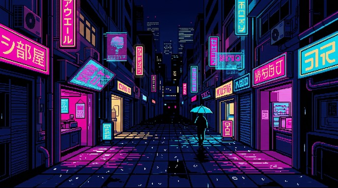 Free Neon Cyberpunk Streets Image - Cyberpunk, Pixel, Neon | Download ...