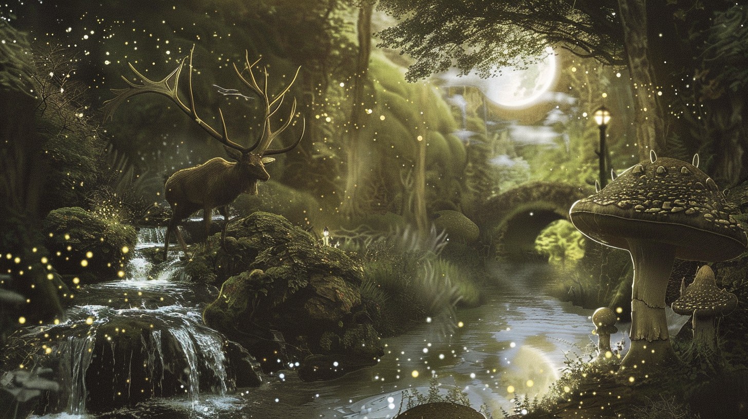 Free Enchanted Forest Scene Image - Enchanted, Forest, Stag | Download ...