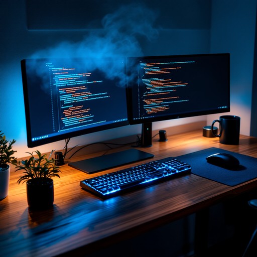 Free Coder's Blue Paradise Image - Programming, Workspace, Setup ...