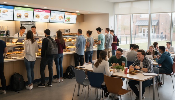 Free Campus Dining Scene Image - Students, College, Cafeteria ...