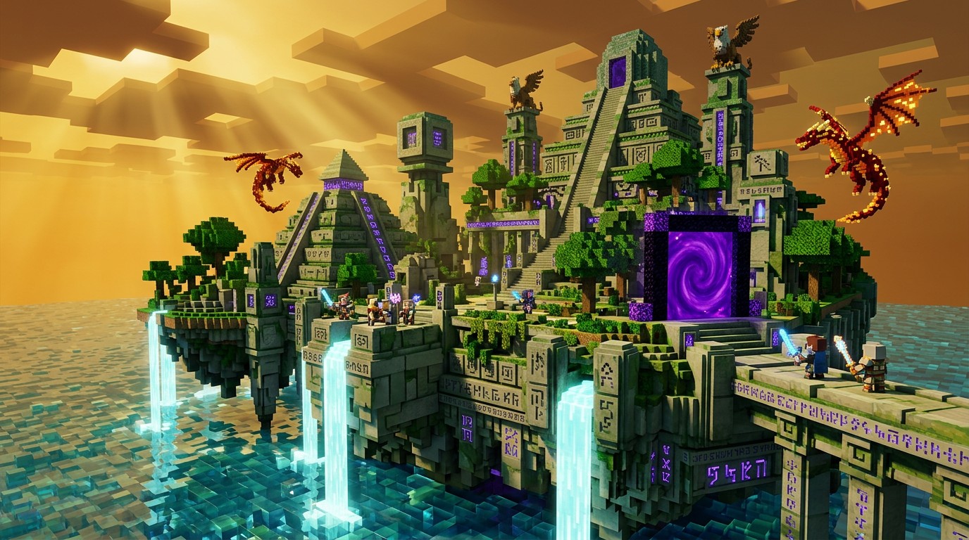 Free Floating Voxel Citadel Image - Fantasy, Voxel, Citadel | Download ...