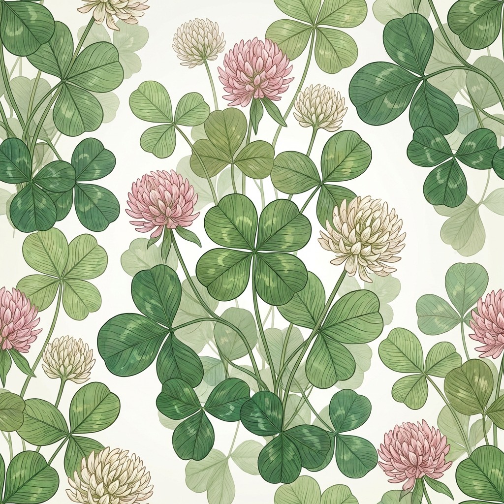 Free Elegant Clover Pattern Image - Clover, Pattern, Botanical ...