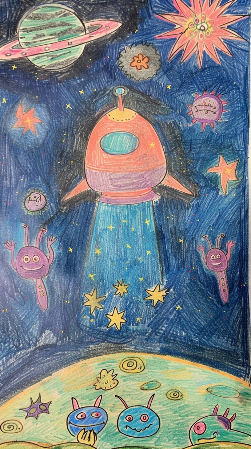 Space Drawqing Free Colorful Space Drawing Photo - Space, Aliens, Drawing | Download ...