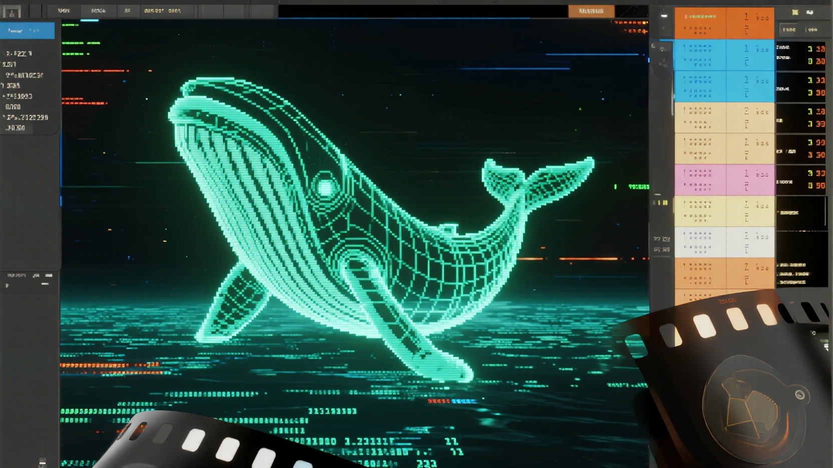 Free Digital Whale Emerges Image - Wireframe, Whale, Retro | Download ...