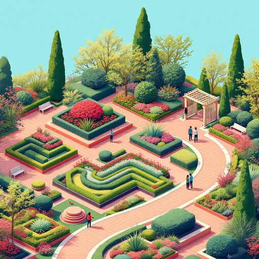 Free Isometric Garden Design Image - Isometric, Garden, Blueprint ...
