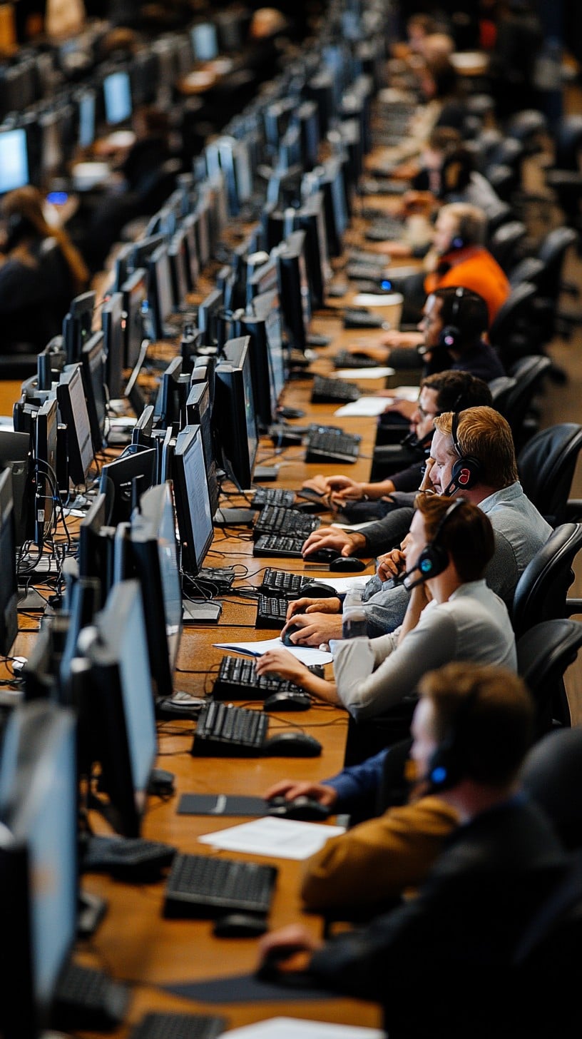 Free Busy computer lab Image - Technology, Computers, Workspace ...