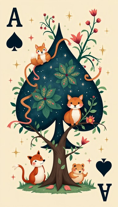 Free Magical Fox Tree Image - Foxes, Spade, Ace | Download at StockCake